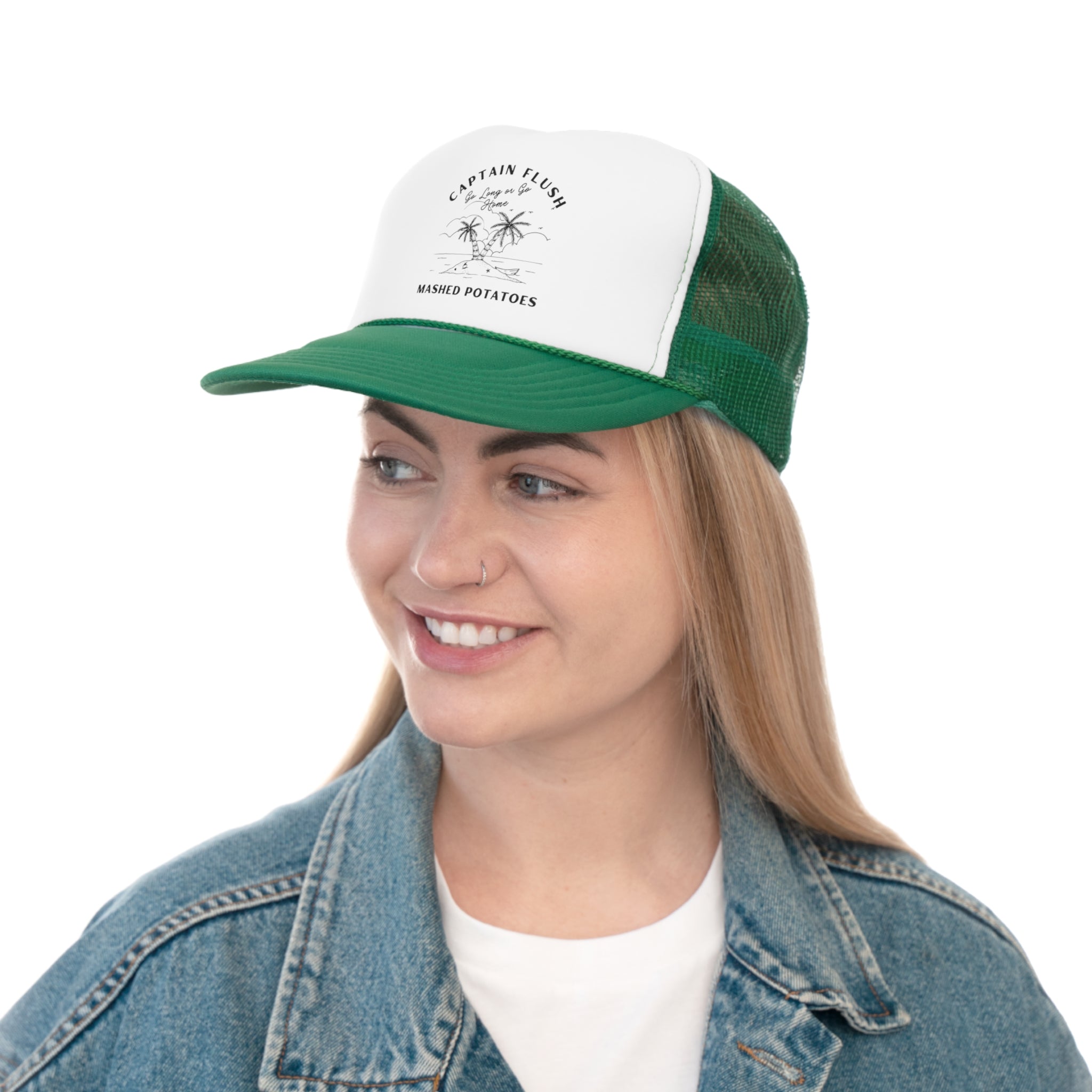 Captain Flush Go Long Digby Golf Trucker Caps