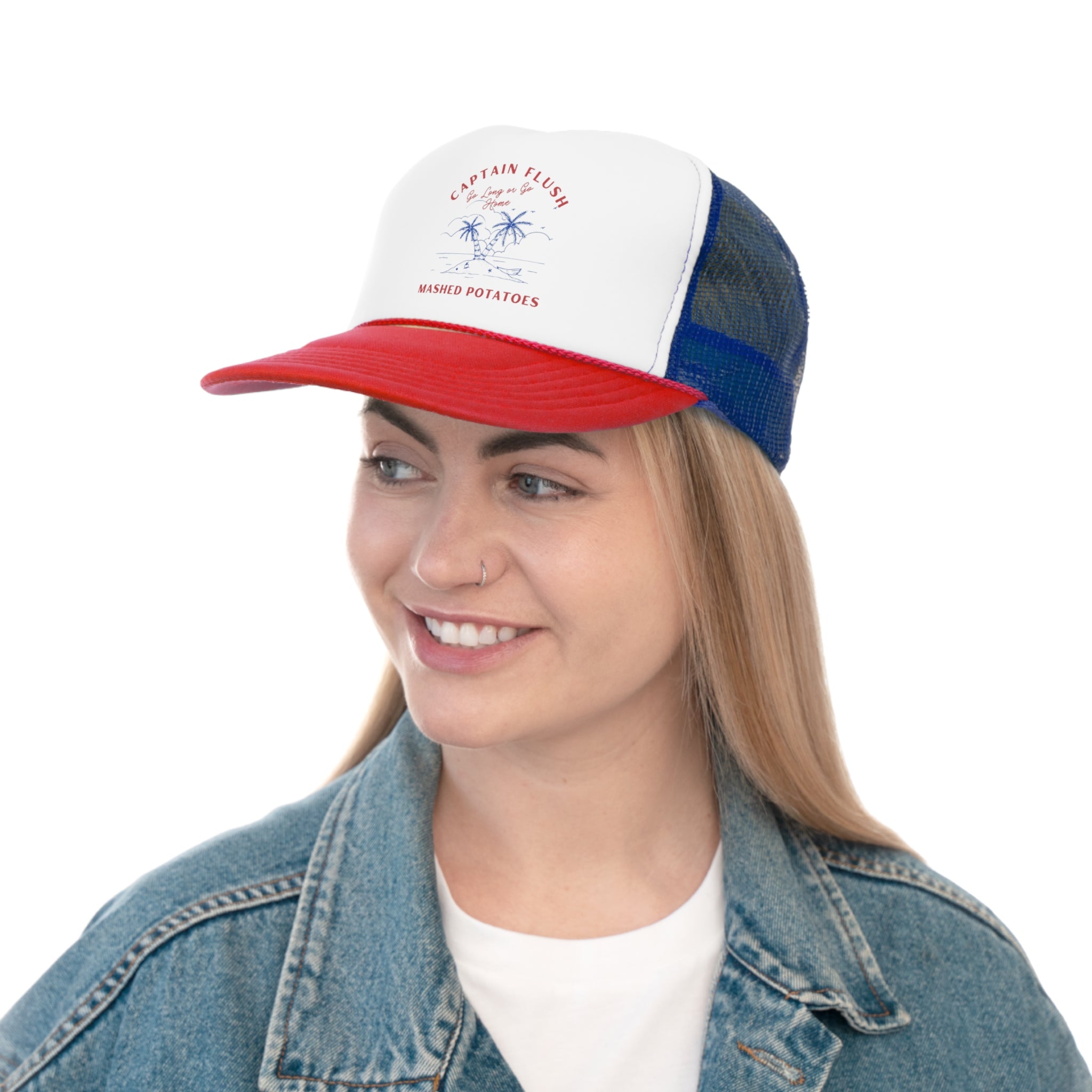 Captain Flush Go Long Digby Golf Trucker Caps