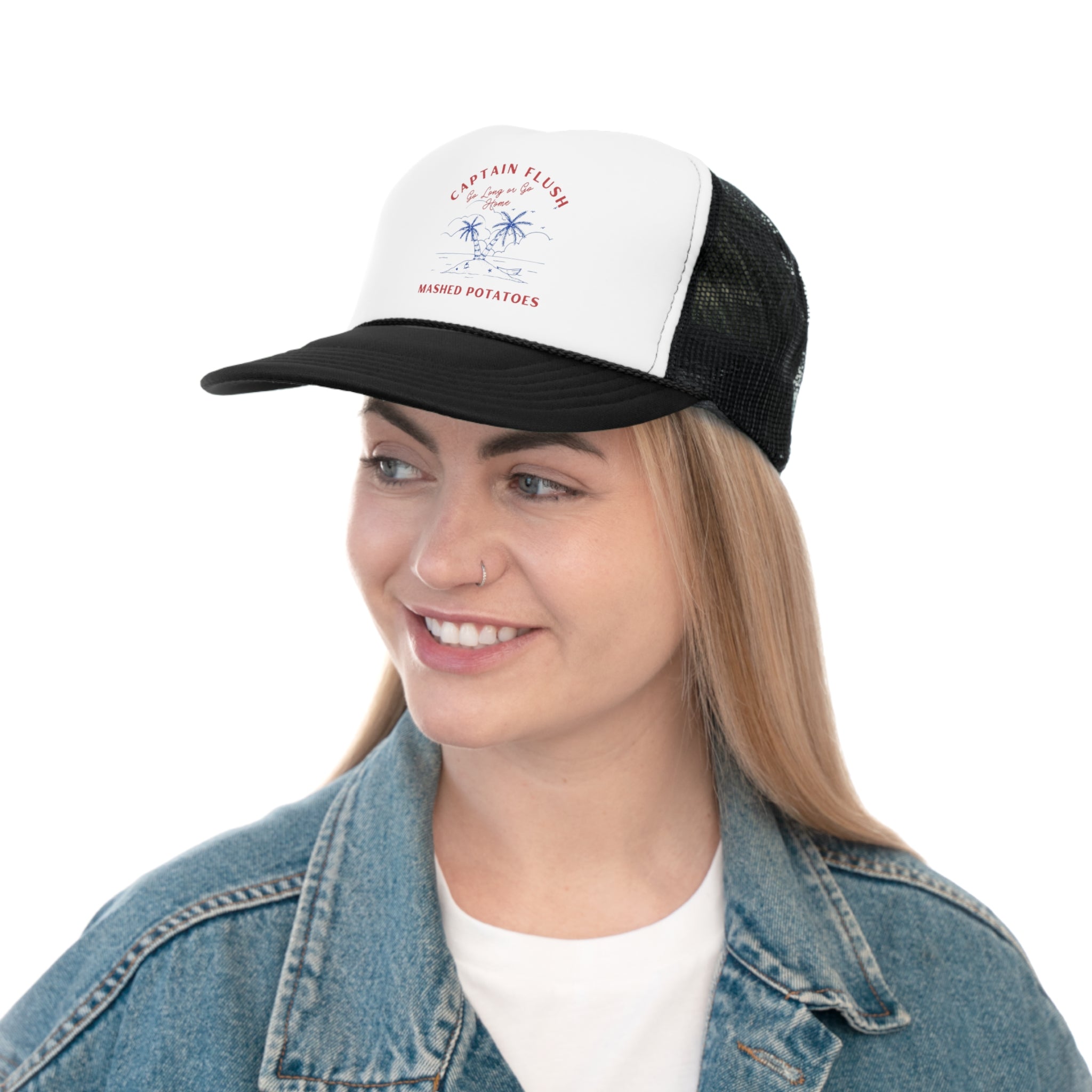 Captain Flush Go Long Digby Golf Trucker Caps