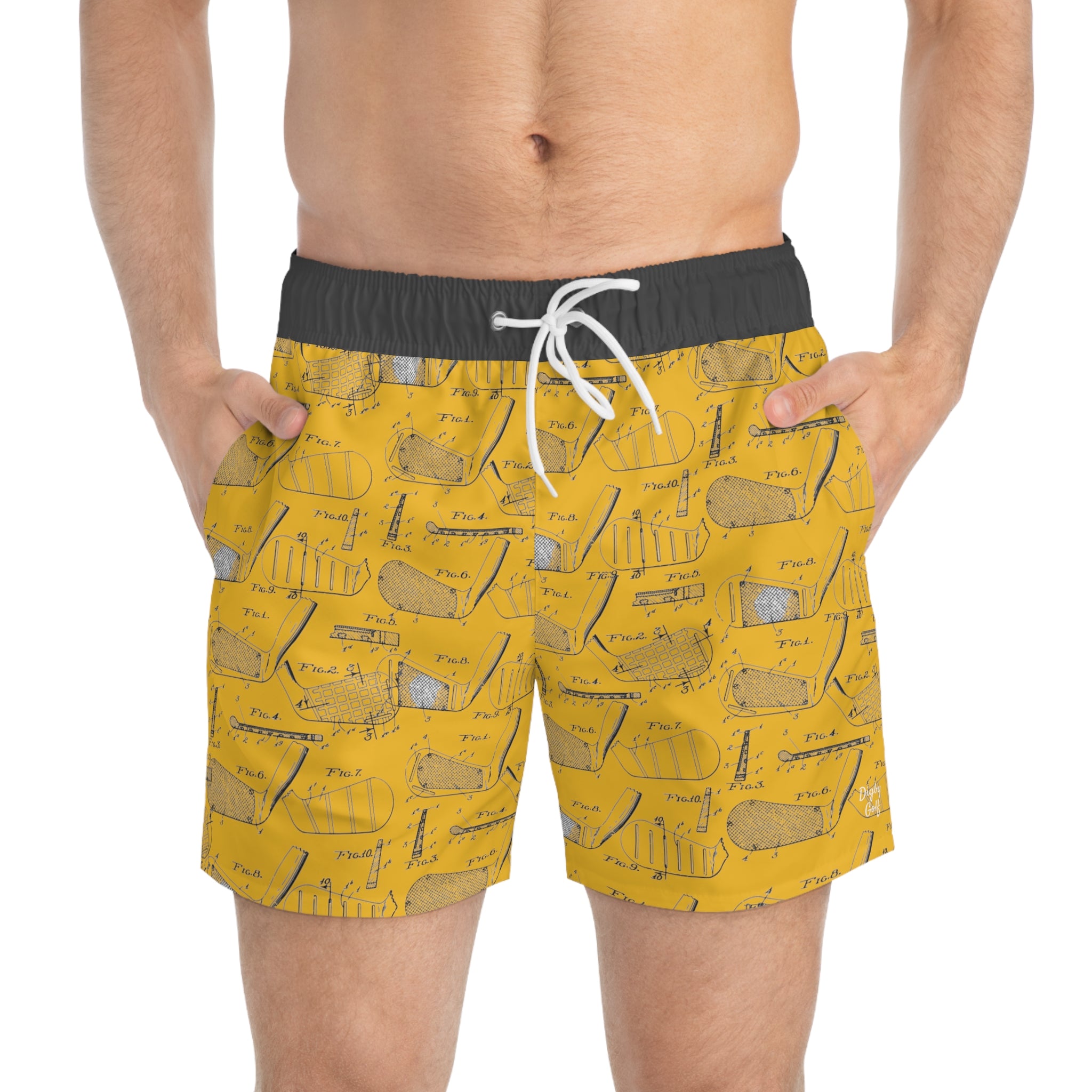 Old School Club Digby Golf Jaune Swim Trunks